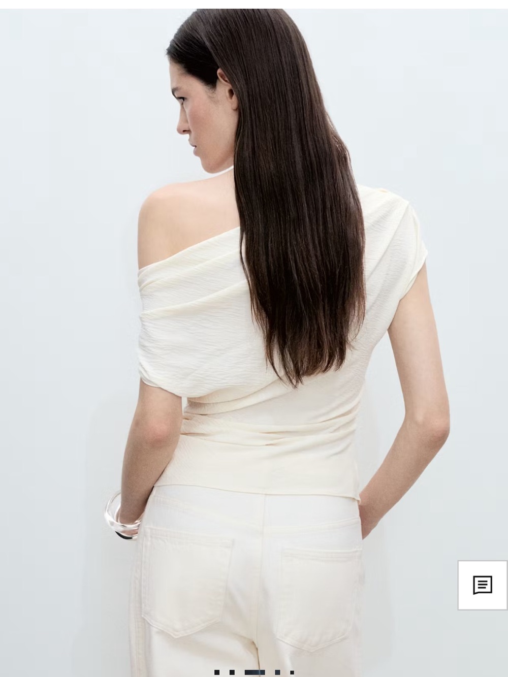 ASYMMETRICAL Ruched mango top - Picture 2 of 4